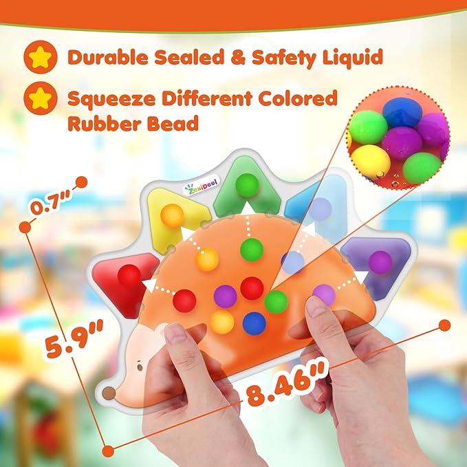 Color Sorting Sensory Toys for Toddlers : Fine Motor Skill Games Learning Toy for Toddlers, Color Matching Preschool Activities Educational Calm Down Montessori Toys for Kids Boy Girl Gifts Ages 3+