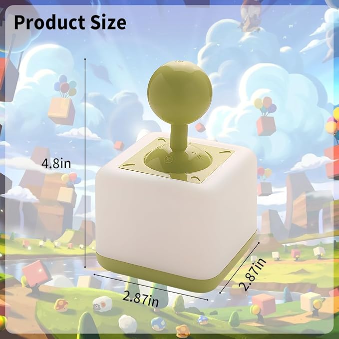 Night Light Lamp Rocker Night Light, 2-Speed Timer Bedside Night Lamp Rechargeable USB Lamp Side Table Light Night Rising Lamp LED Companion Light (Rocker Green)