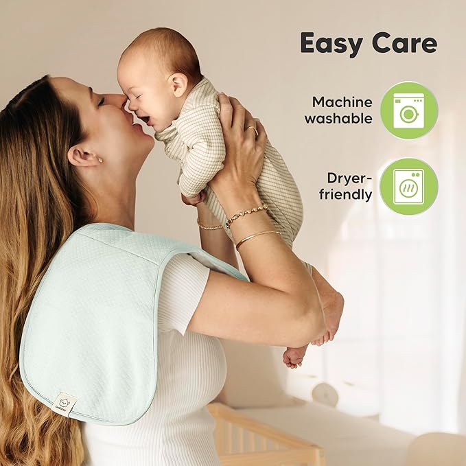 KeaBabies 5-Pack Organic Burp Cloths Baby Girl, Boy - Extra Large, Absorbent Baby Burp Cloths, Soft Burping Cloths for Babies, Newborn Burp Clothes, Cotton Burp Rags, Thick Burp Cloth (Palms/Quin)