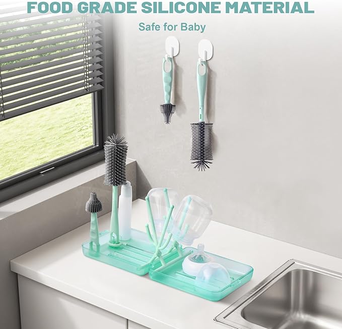 Bottle Cleaner Brush Set Travel Bottle Cleaner Kit Portable Bottle Cleaning Kit Cleaner Brush Set Toddler Cleaning Set Baby Travel Essentials for Flying Toddler Airplane Travel Essentials