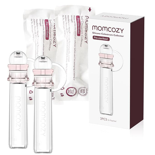 Momcozy Colostrum Collector Reusable Breast Milk Collector, Portable Colostrum Container Can be Feeding Baby, Multi-Use Collector BPA Free, 5ml-2pcs