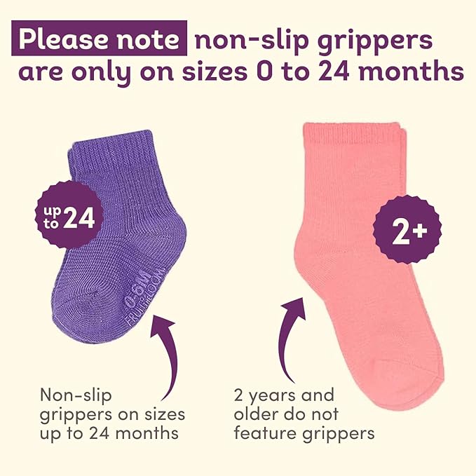 Fruit of the Loom Baby 14-Pack Grow & Fit Flex Zones Cotton Stretch Socks - Unisex, Girls, Boys