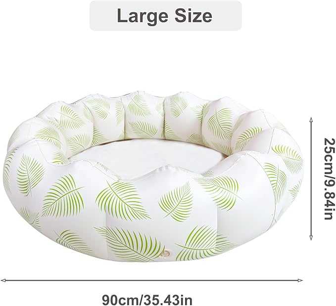 Inflatable Baby Pool, Portable Paddling Baby Swimming Pool for Toddlers Ages 0-3 Years Girls and Boys, Indoor& Outdoor, Garden and Backyard Summer Water Party, 35.4x9.8 in (Green Leaves)