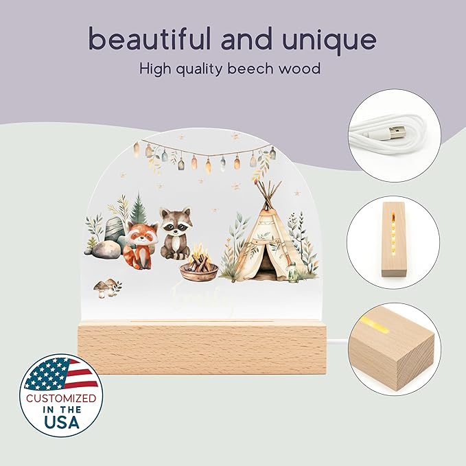 Baby Gifts Personalized/Baby Boy Items Newborn Essentials/Unique Baby Bear Night Light/Customized Name Light for Bedroom