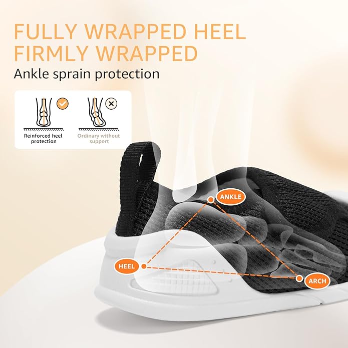 Baby Boys Girls First Walking Shoes Wide Toe Box Infant Sneakers Lightweight Breathable Slip On Barefoot Shoes