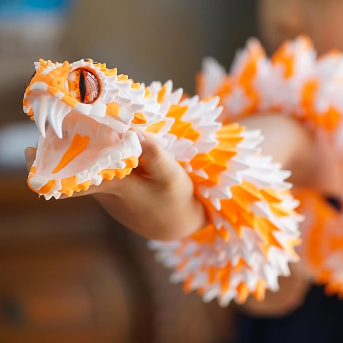 47.5inch Super Large 3D Printed Snake Models,Movable Teeth,Flexible Joint Animal lacertid Figurines, Stress Relief, Fidget restlessness, ADHD Toys, Surprise Fantasy Gifts (WO/47.5inch)