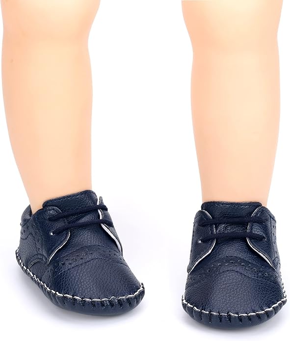 LONSOEN Baby Girls Boys Loafers Prewalker Dress Crib Shoes