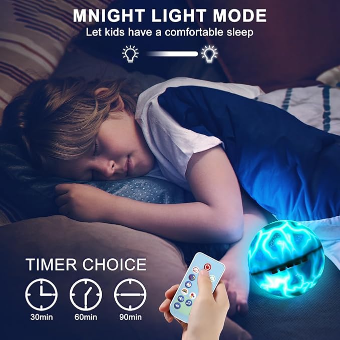 Night Light for Kids, Night Light Projector with 3 Films Stars,Oceans,Dinosaurs,360° Rotation Ceiling Projector Kids Night Lamp Rechargeable,Birthday Christmas Fun Gifts for 1-6-14 Year Old Girls Boys