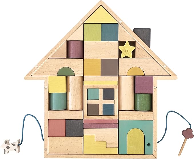 kiko+ gg Tsumiki House-Shaped Wooden Building Block Set