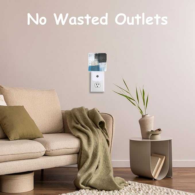 Night Light,Blue Beige Black Grey Art Painting Plug-in Night Light Auto Dusk-to-Dawn Sensor Energy Efficient LED Lamp for Room Decor,Hallway,Kitchen,Bathroom,Nursery,Stairs