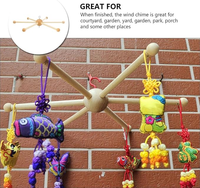 Wooden Mobile Frame Kit - Bed Bell Wind Chimes Crib Hanger Bedroom Ceiling Mobiles Toy Decoration Wind Chime