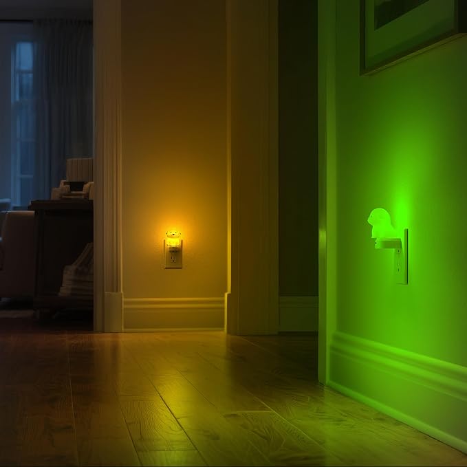 DORESshop LED Night Light for Kids[2 Pack], 3D Cute Puppy Night Lights Plug into Wall with Dusk to Dawn Sensor, RGB+Soft White 3000K Dog Night Light, Christmas Birthday Gift for Kids, Room Decor