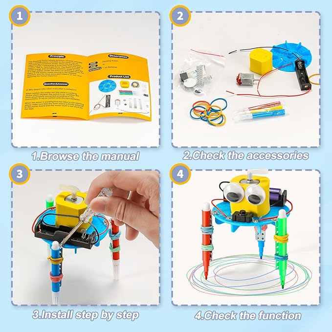 STEM Robotics Kits for Kids Age 8-12 8-10, Science Kits for Kids 5-7, STEM Toys for Boys Age 6 7 8 9 10 12 13 14 Girls Boys Birthday Gifts, Robot Building Crafts 6-8 Engineering Motor Set