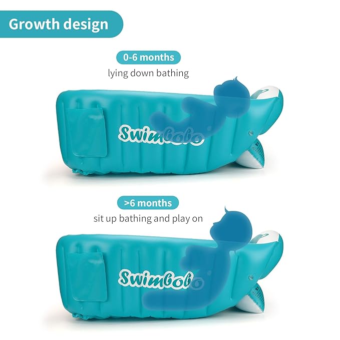 Inflatable Baby Bath Tub Portable Foldable Travel Mini Swimming Pool Helps Infants to Toddler Tub (Blue)