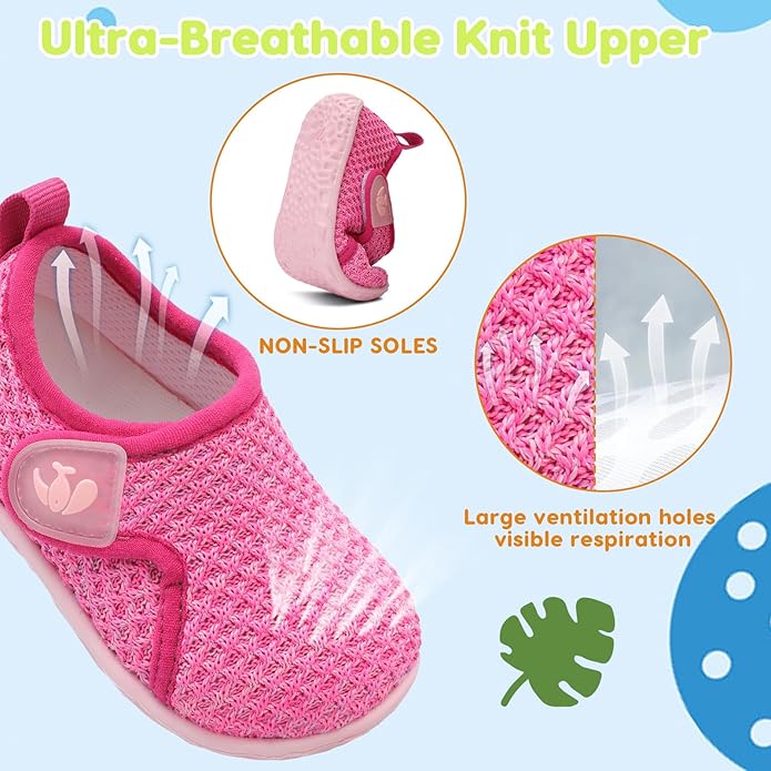 FEETCITY Baby Boys Girls First Walking Shoes Infant Sneakers Crib Shoes Breathable Lightweight Slip On Shoes