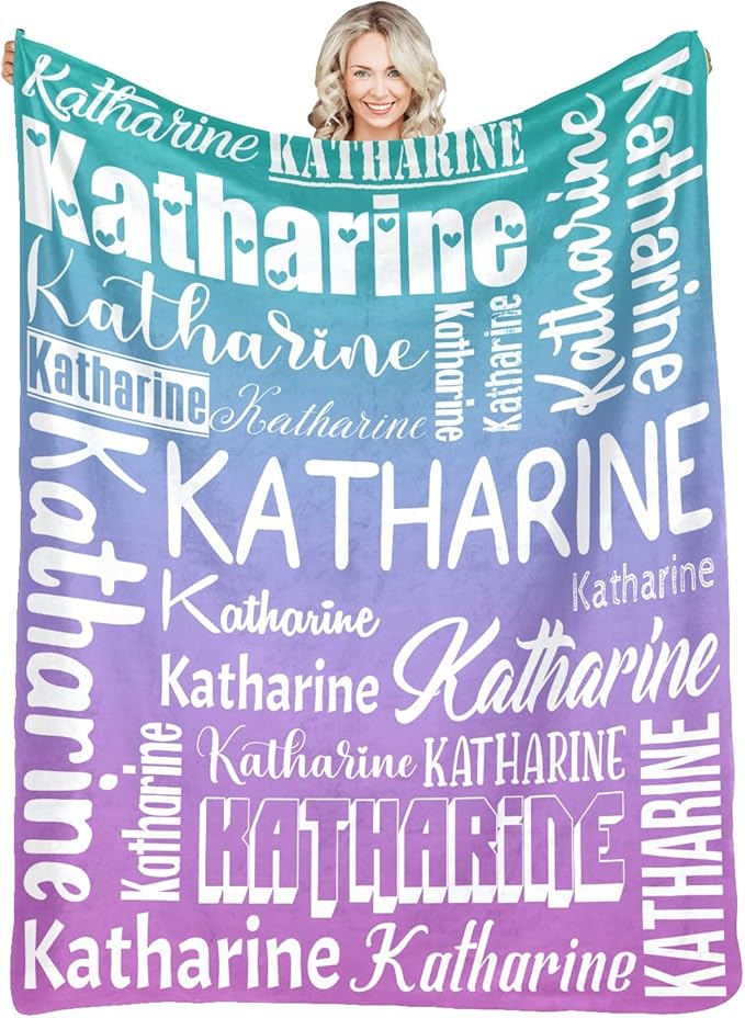 Personalized Blankets with Name Custom Blanket for Adult Kids Baby Customized Blanket Monogrammed Blankets Gifts for Women Men Girls Boys