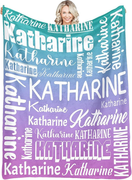 Personalized Blankets with Name Custom Blanket for Adult Kids Baby Customized Blanket Monogrammed Blankets Gifts for Women Men Girls Boys