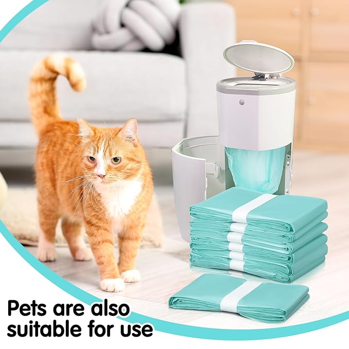 Yeaqee 12 Pack Diaper Disposal Liner Refills Compatible with Janibell Akord 280 Dekor Plus Diaper Pails Extra Thick Pail Refill Liners Adult Scented Odor Resistant Liners Holds up to 7200(Green)