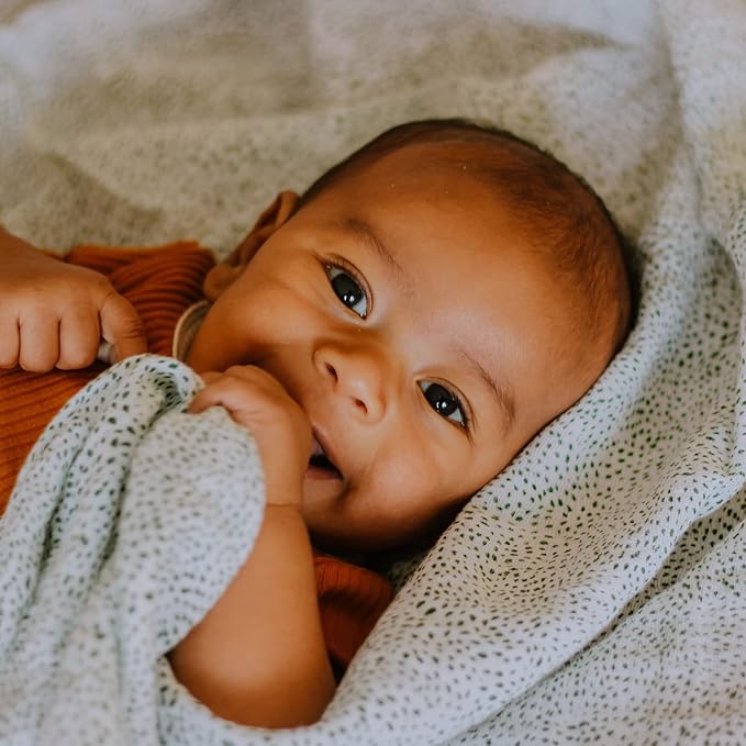 Little Unicorn Premium Cotton Swaddle Baby Blanket | Breathable Fabric | for swaddling, Play, Nursing & More (Green Seed)