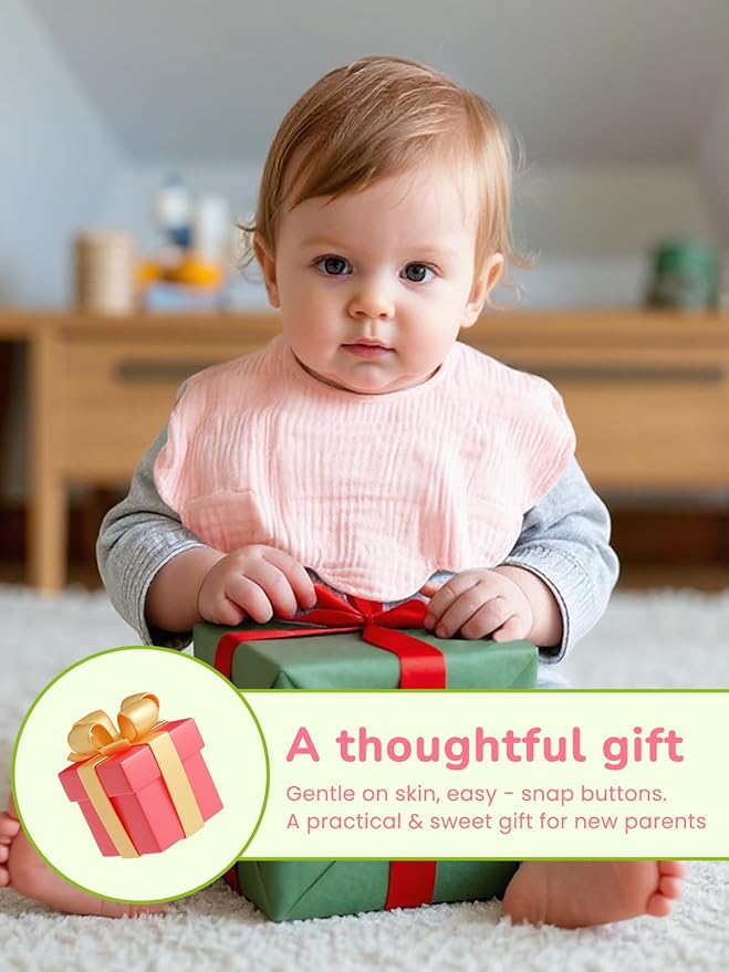 Baby Drool Bibs for Unisex Girls Boys 12 Pack Baby Muslin Bibs for Drooling and Teething