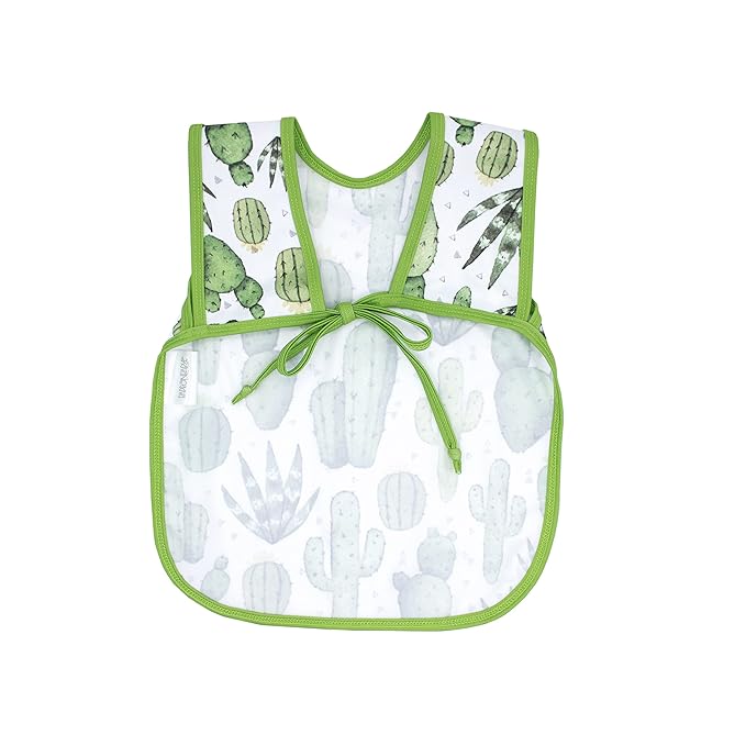 BapronBaby Desert Cactus Bapron - No Neck Tie Safer Bib for Baby & Toddler - Soft Waterproof Stain Resistant - Machine Washable - Sz Baby/Toddler 6m-3T