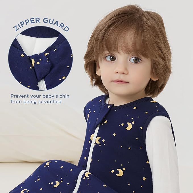 Duomiaomiao 2.5 TOG Baby Sleep Sack 100% Cotton Winter Baby Wearable Blanket, Warm Quilted Comfy Toddler Sleeping Sack