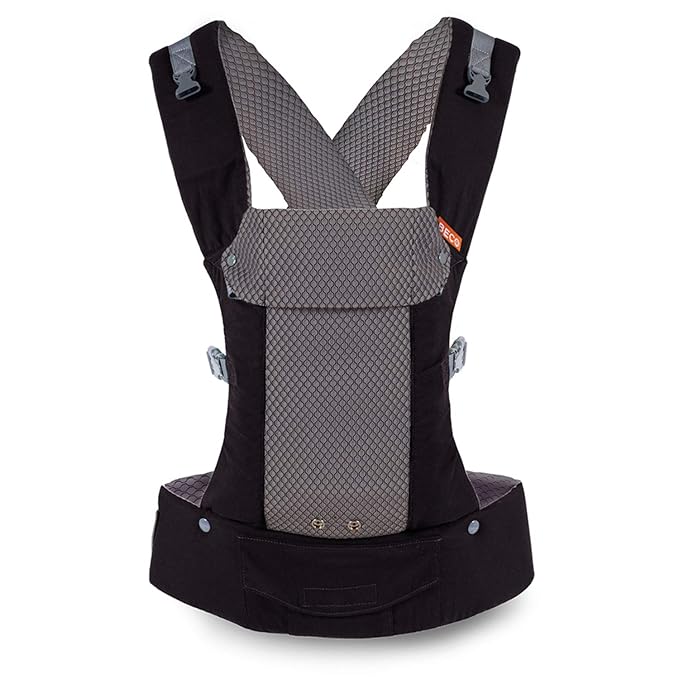 Beco Gemini Baby Carrier from Newborn to Toddler - Certified Ergonomic Newborn Baby Carrier for Infants and Children of 7-35 lbs - M Shape, Adjustable Seat, Breathable 3D Mesh (Cool Black)