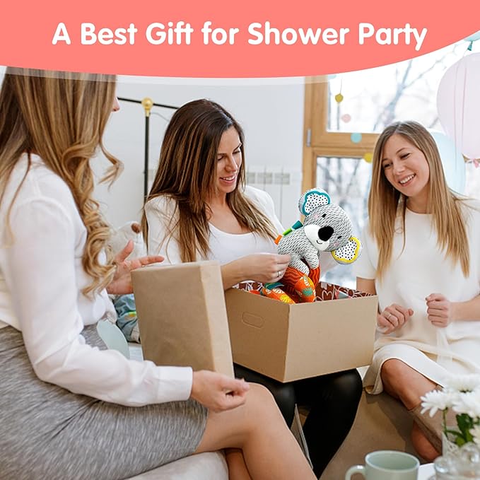 Car Seat Toys for Babies 0-6 Months, Newborn Toys Baby Toy 0-3 Months Stroller Toys, Infant Toy 0-6 Month for Carseat Stroller Crib with Mirror, Rattle, Teether for 0 3 6 9 12 Boys Girls