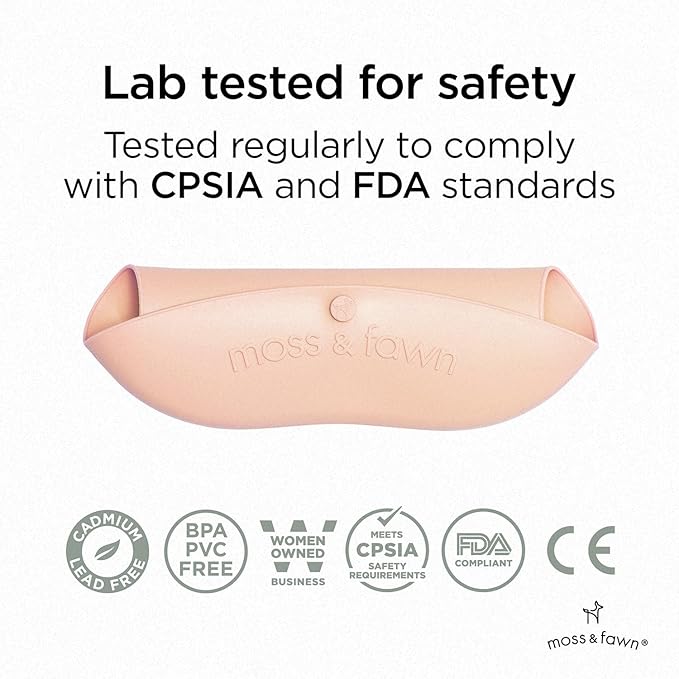 Moss and Fawn Gather & Roll Bib - Washable Waterproof Silicone Baby Feeding Bib - BPA, Lead, & PVC-Free