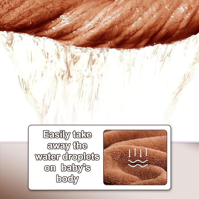 Toddler Hooded Bath Towel Age 1-5,2-Pack Thick Absorbent Bath Towel Boys & Girls, 50"x32"Large Size Ultra Soft with Hood Panda Puppy,Baby Bath Essential for Infant and Children, Brown & White