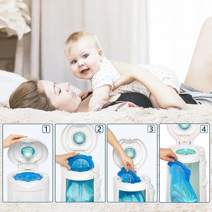 Diaper Pail Refill Bags 34 Bags 1088 Counts Compatible with Arm&Hammer Disposal System, 100% Lock Odor, Seal and Toss Diaper Pail Refills