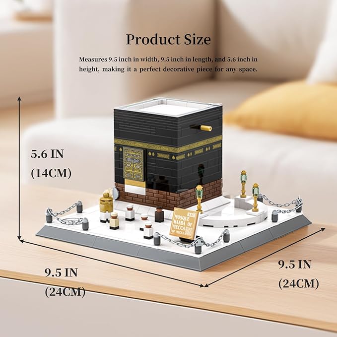 Islamic Mosque Kaaba Architectural Model Building Block Sets Muslim Bricks Toy hajj kit eid Gifts for Kids Adult 446 Pieces