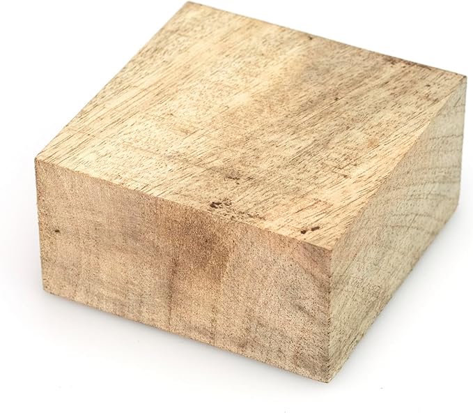 Exotic Wood Zone Mango Wood Unfinished Wood Bowl Blanks Kiln Dried | Hardwood Square Blocks for DIY Woodworking Enthusiasts Wood Pieces for Wood Crafts and Projects (4" x 4" x 2")