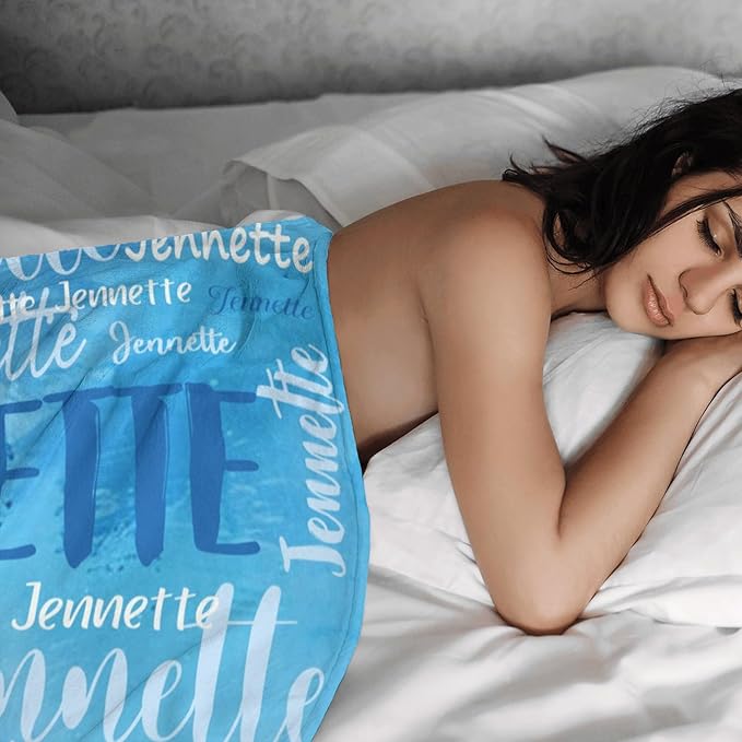 Personalized Custom Baby Blanket with Name for Girls Boys Kids Customized Flannel Blanket for Bed Nursery Room Baby Stroller