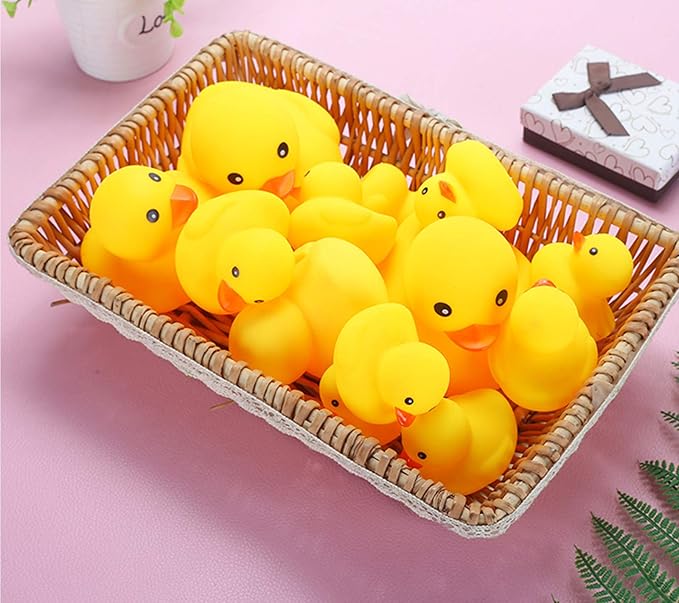 Bath Duck Toys 30 PCS Mini Rubber Ducks Squeak and Float Duckies Baby Shower Toy Party Decoration for Toddlers Boys Girls(1.6'')