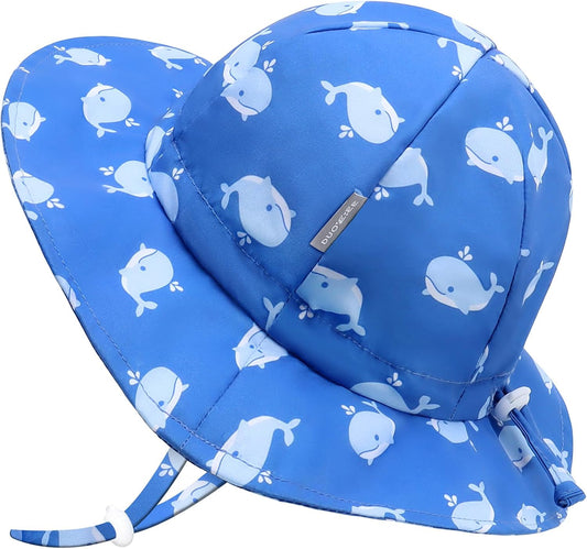 UPF 50+ Baby Bucket Hat - Wide Brim Sun Protection Beach Cap for Girls - Cute & Adjustable Toddler Hat