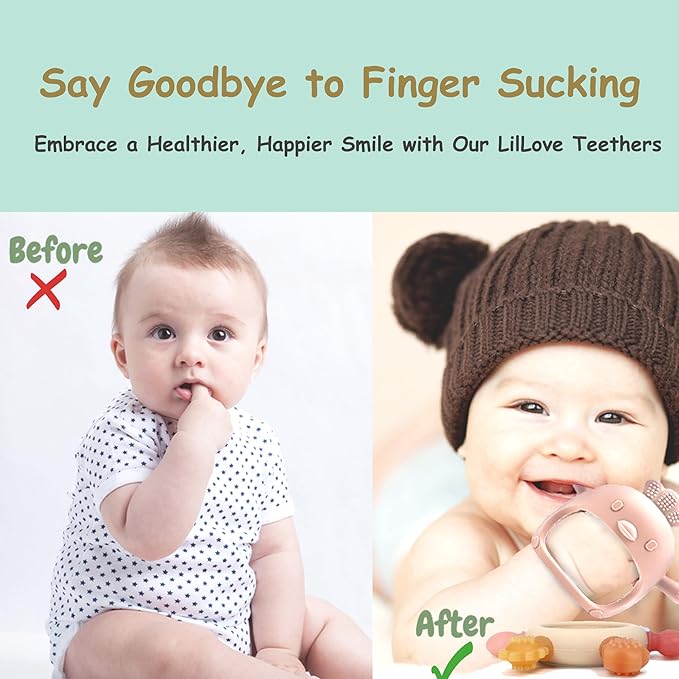 2 Pack Baby Teething Toys for 0-6 & 6-12 Months, Food Grade Silicone Teething Mitten No Drop Teether and Ring Teether, BPA Free, One-Piece, CPC Certified Baby Chew Toys for Sucking Needs