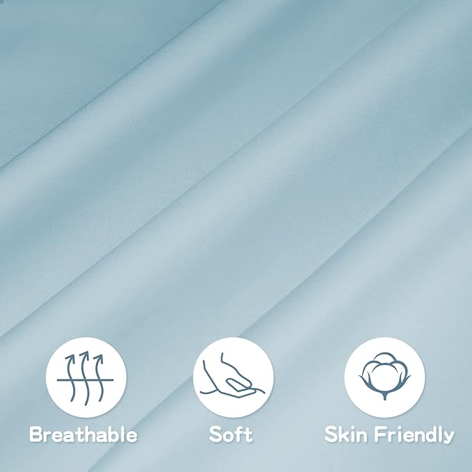 Organic Cotton Toddler Pillowcase 2 Pack, 14 x 20 Travel Pillow Case Cover for Babies, Kids, Boys and Girls, Soft and Breathable Small Pillow Cases with Envelope Closure, Sterling Blue