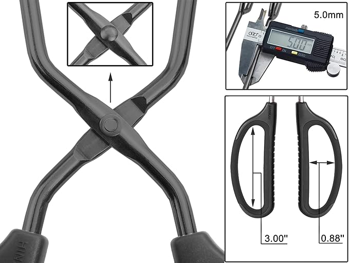 12" Stainless Steel Scissor Tongs with Comfort-Grip Handle (Black)