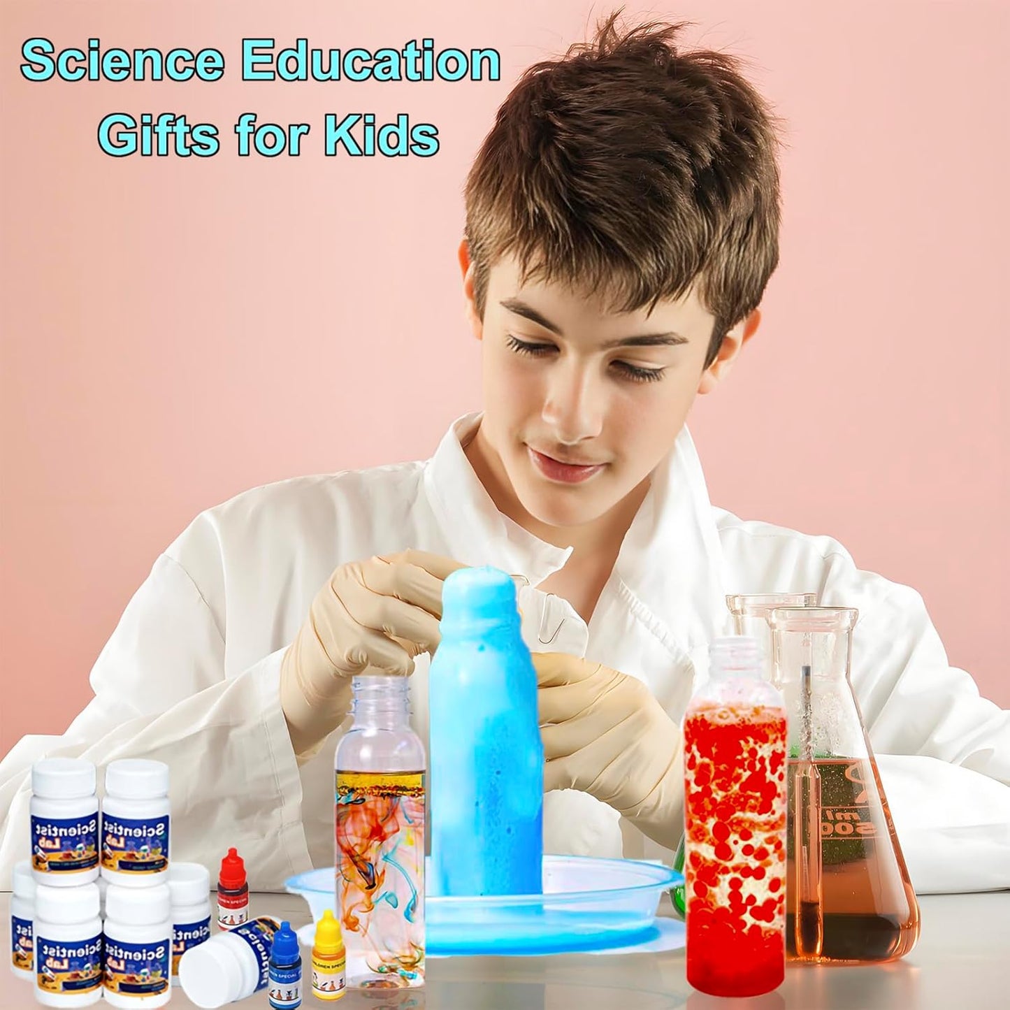 Science Kits for Kids 72+ Science Lab Experiments Erupting Volcano,Rainbow Rain,Artificial Snow Magic Chemistry Toy DIY Science Educational Learning Kit for Boys Girls