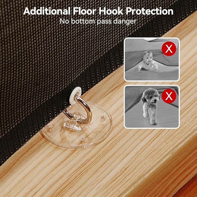 COMOMY 118" Retractable Baby Gates Extra Wide, Retractable Dog Gate for Large Openings, Extra Long Dog Gates for The House, Extra Large Mesh Pet Gate for Stairs, Doorways, Hallways, Indoor&Outdoor