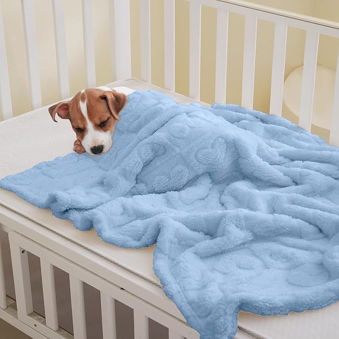 Soft Cozy Fleece Baby Blanket Heart Checkered Pattern Fluffy Plush Receiving Blanket for Newborn Infant Toddler, Warm Crib Stroller Blanket for Boys Girls 30"x40", Light Blue
