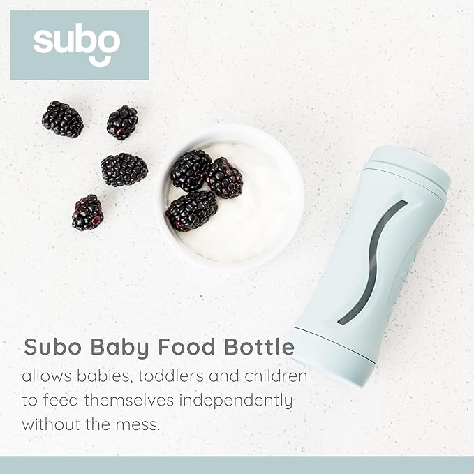 Subo Baby Food Bottle | No Mess Squeeze-Free Toddler Feeder | Feeding Bottle to Replace Resuable Pouches | (Duck Egg Blue)
