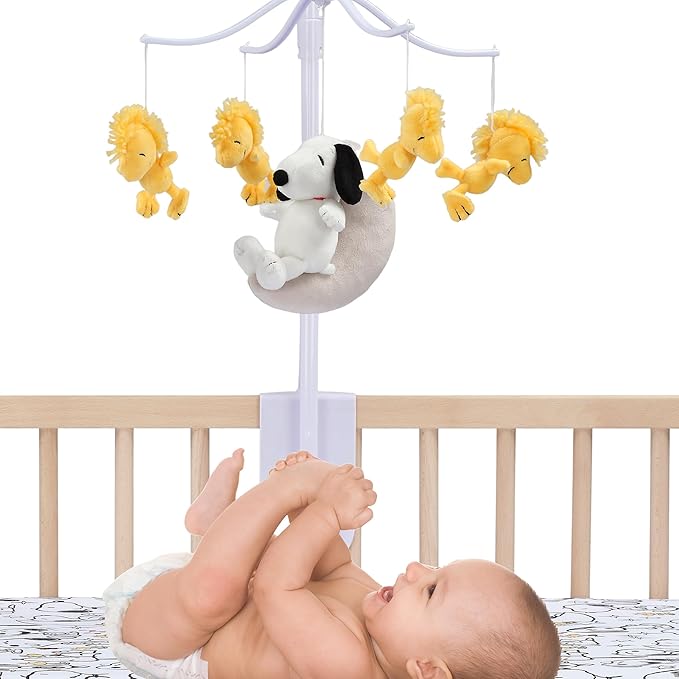 Bedtime Originals Snoopy Love Musical Baby Crib Mobile Soother Toy