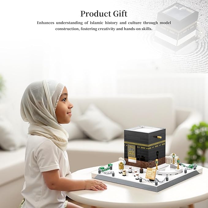 Islamic Mosque Kaaba Architectural Model Building Block Sets Muslim Bricks Toy hajj kit eid Gifts for Kids Adult 446 Pieces
