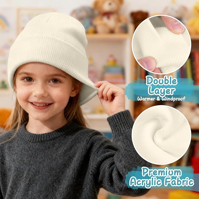 ZOORON Toddler Beanie Baby Kids Beanies Warm Winter Hat Knit Skull Cap for Boys & Girls Soft Children Infant Hat