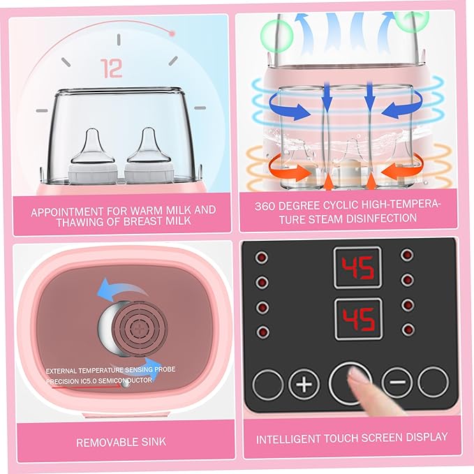 Baby Bottle Warmer ＆ Steriliser Temperature Adjustable Portable Bottle Warmer Remote Control Baby Food Heater with LCD Display for Breastmilk or Formula, Style 2, Xmas Decorations