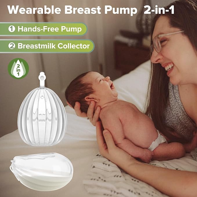 haakaa Manual Breast Pump for Breastfeeding 4oz/100ml and Shell Wearable Manual Breast Pump 2.5oz/75ml Combo, Food-Grade Silicone
