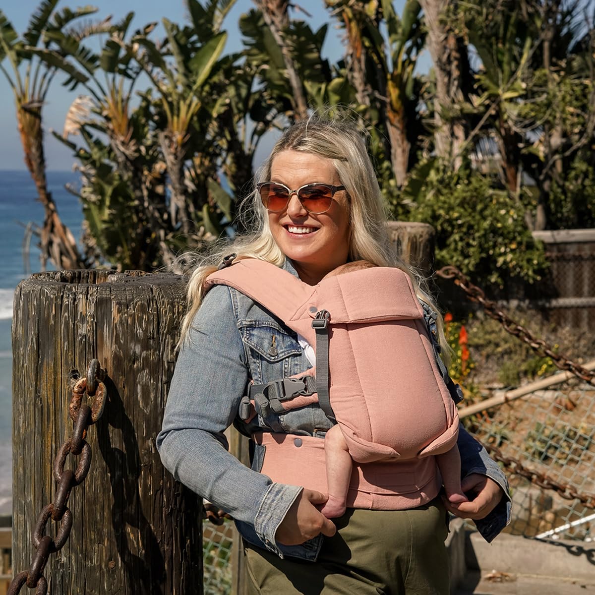 Beco Baby Gemini Newborn to Toddler Carrier - Front, Back and Hip Seat, Backpack & Front With Adjustable Seat, Ergonomic Holder 7-35lbs (Pink Linen)