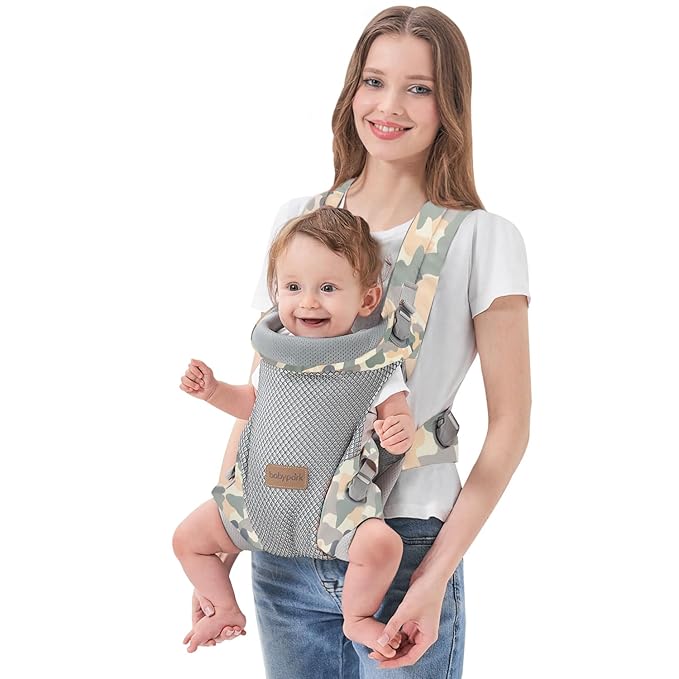 3-in-1 Baby Carrier Newborn to Toddler - Ergonomic(7.5-45lbs),Cozy Baby Carrier，Enhanced Lumbar Support，Easily AdjustableLightweight & Breathable Child Carrier(Camouflage)
